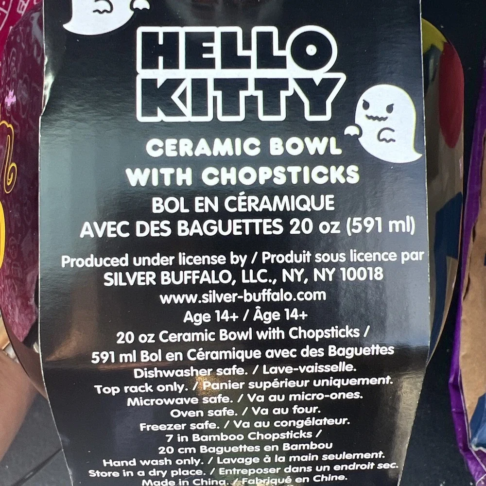 Sanrio 2023 Hello Kitty Halloween Ramen Noodle Bowl With Chopsticks
